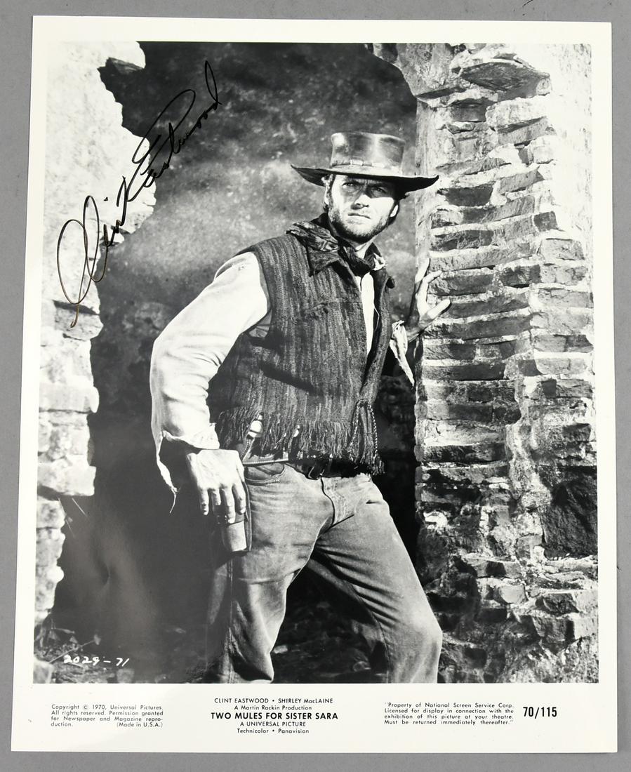 "Two Mules For Sister Sara" Clint Eastwood SIgned: Great autographed Clint Eastwood photo, publicity still for the movie "Two Mules for Sister Sara"