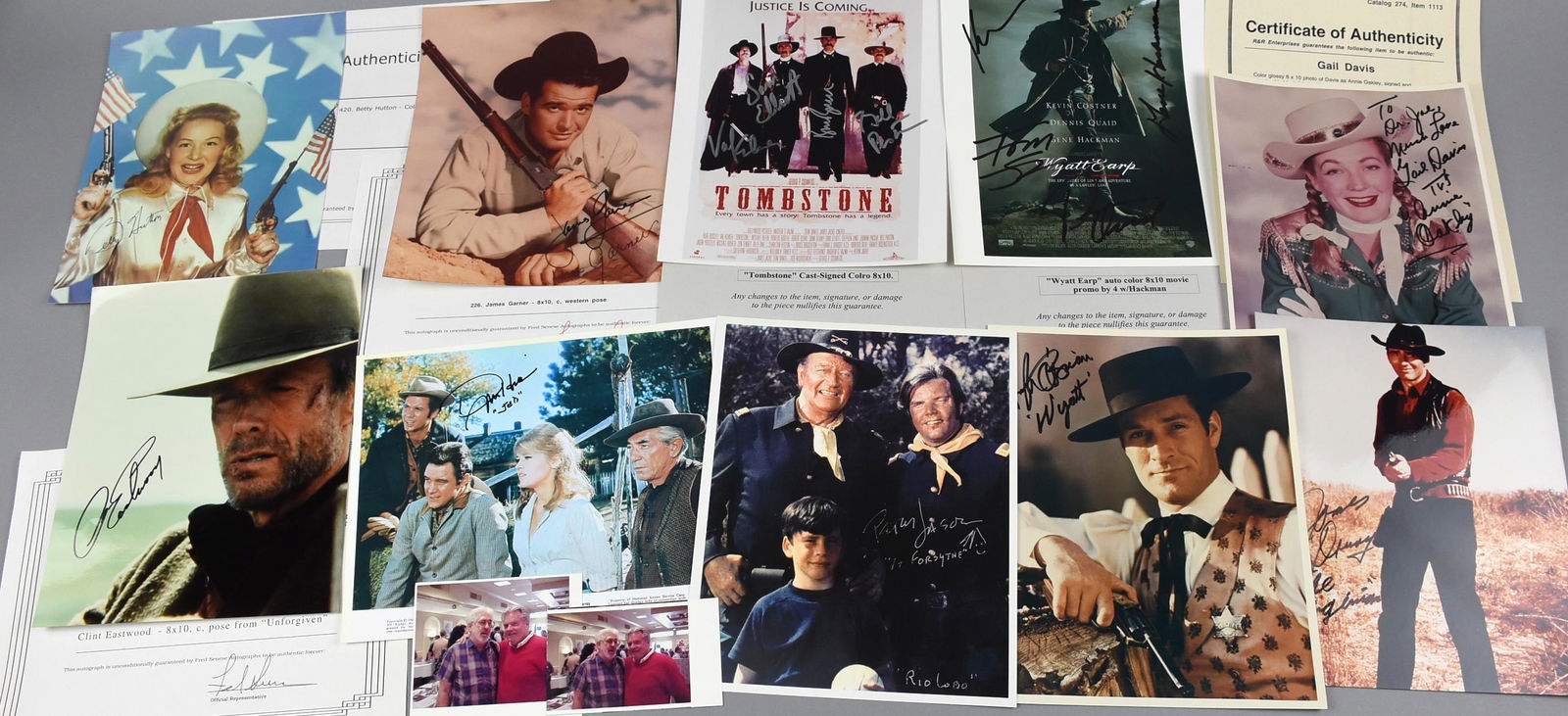 Signed Western Stars 8x10 Glossies, COA Garner, Hutton, (1 of 1)