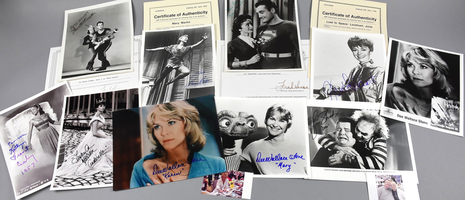 Signed B&W Fantasy Actor ET, Bettlejuice, COAs (1 of 9)