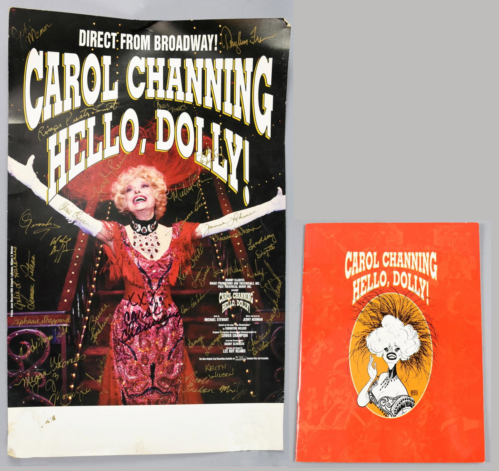 1995 Hello Dolly Window Card, Channing, Cast Signed, (1 of 10)