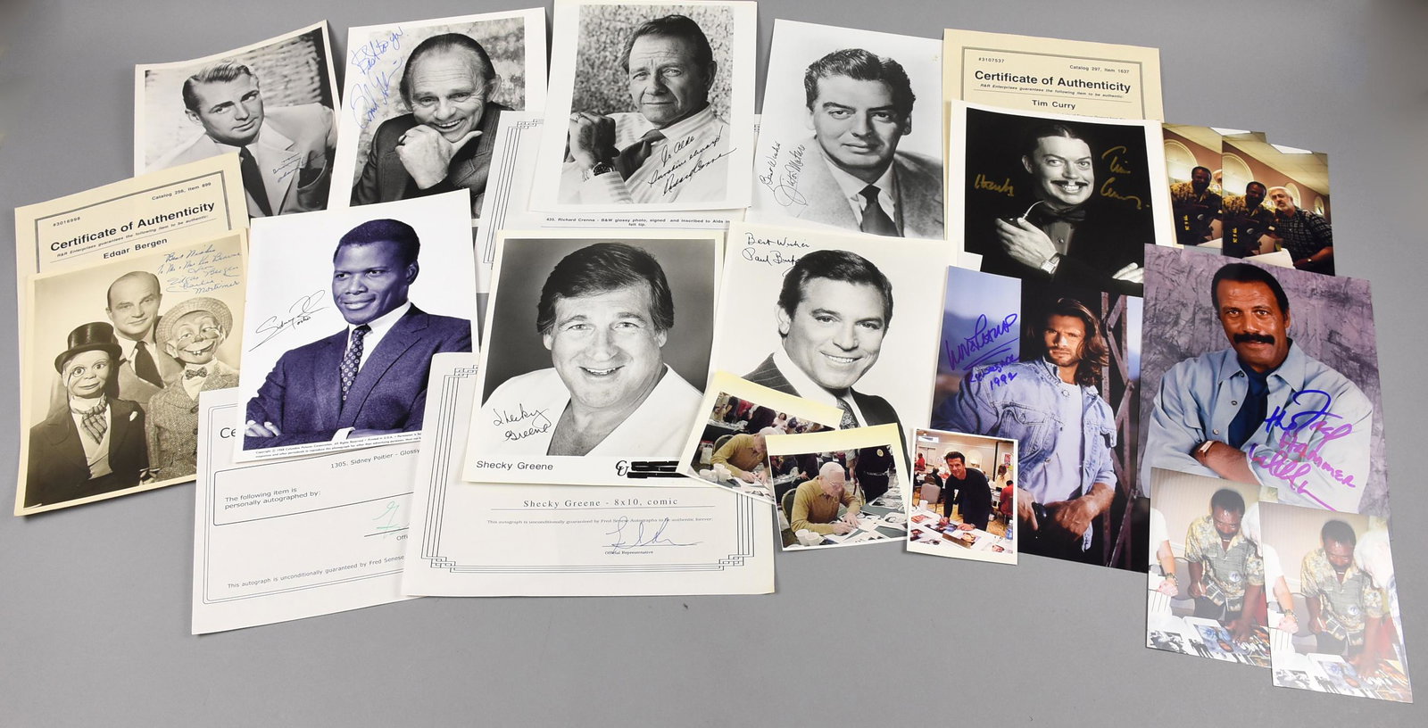 Hollywood Actor Signed Headshots, Poitier, Bergen, (1 of 3)