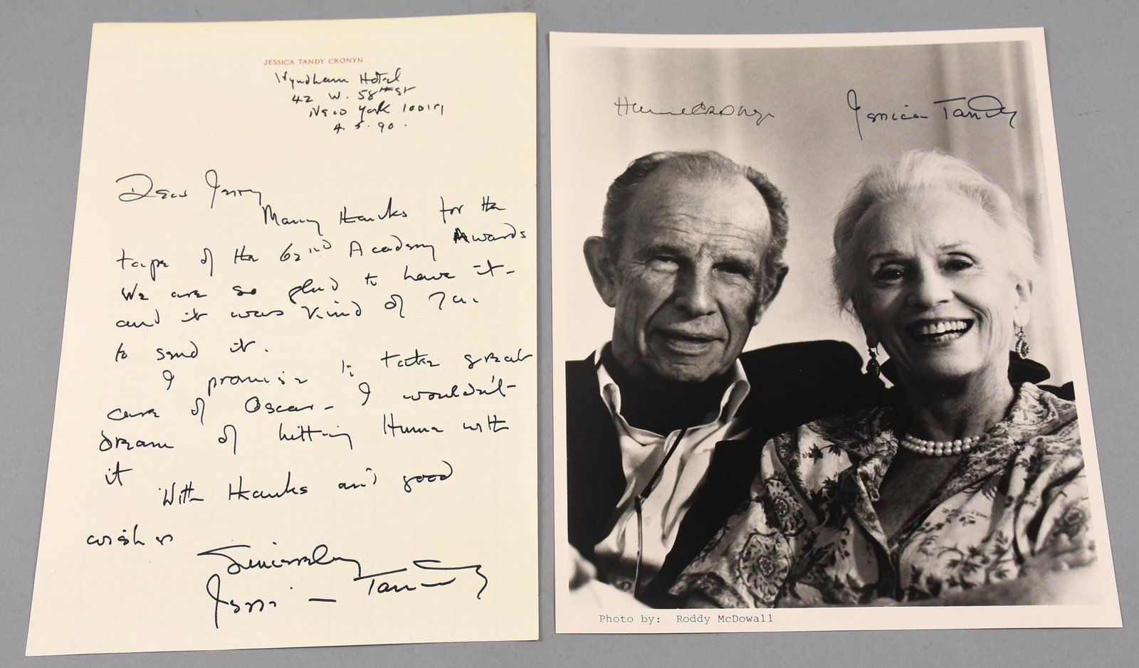 Jessica Tandy/Hume Cronyn, Signed Photo & Letter (1 of 2)