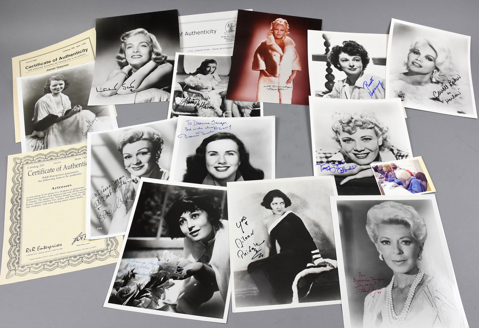 Actress Signed Headshots, COAs Gaynor, Durbin (1 of 3)