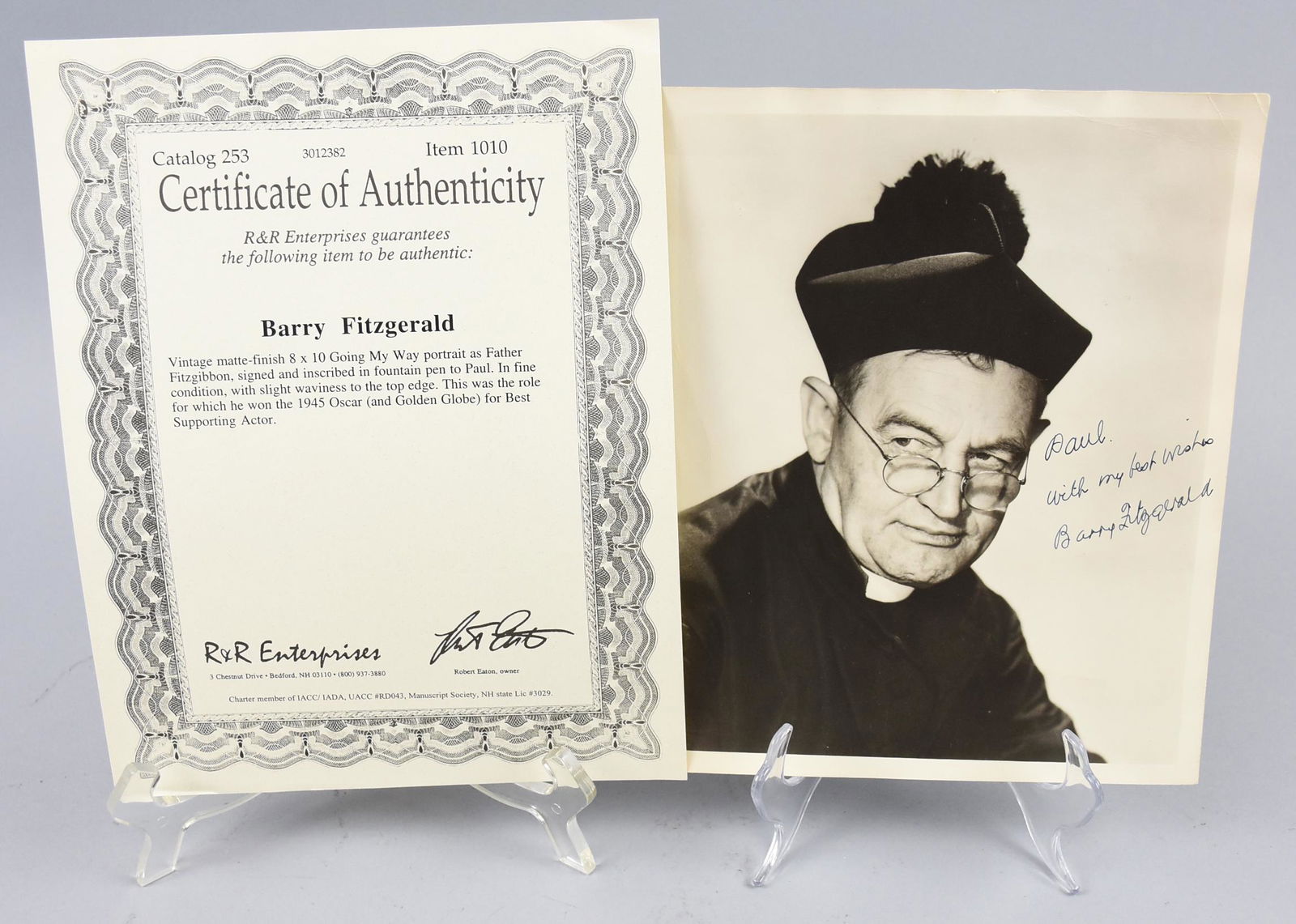 Signed Barry Fitzgerald Going My Way, Photo, COA (1 of 2)