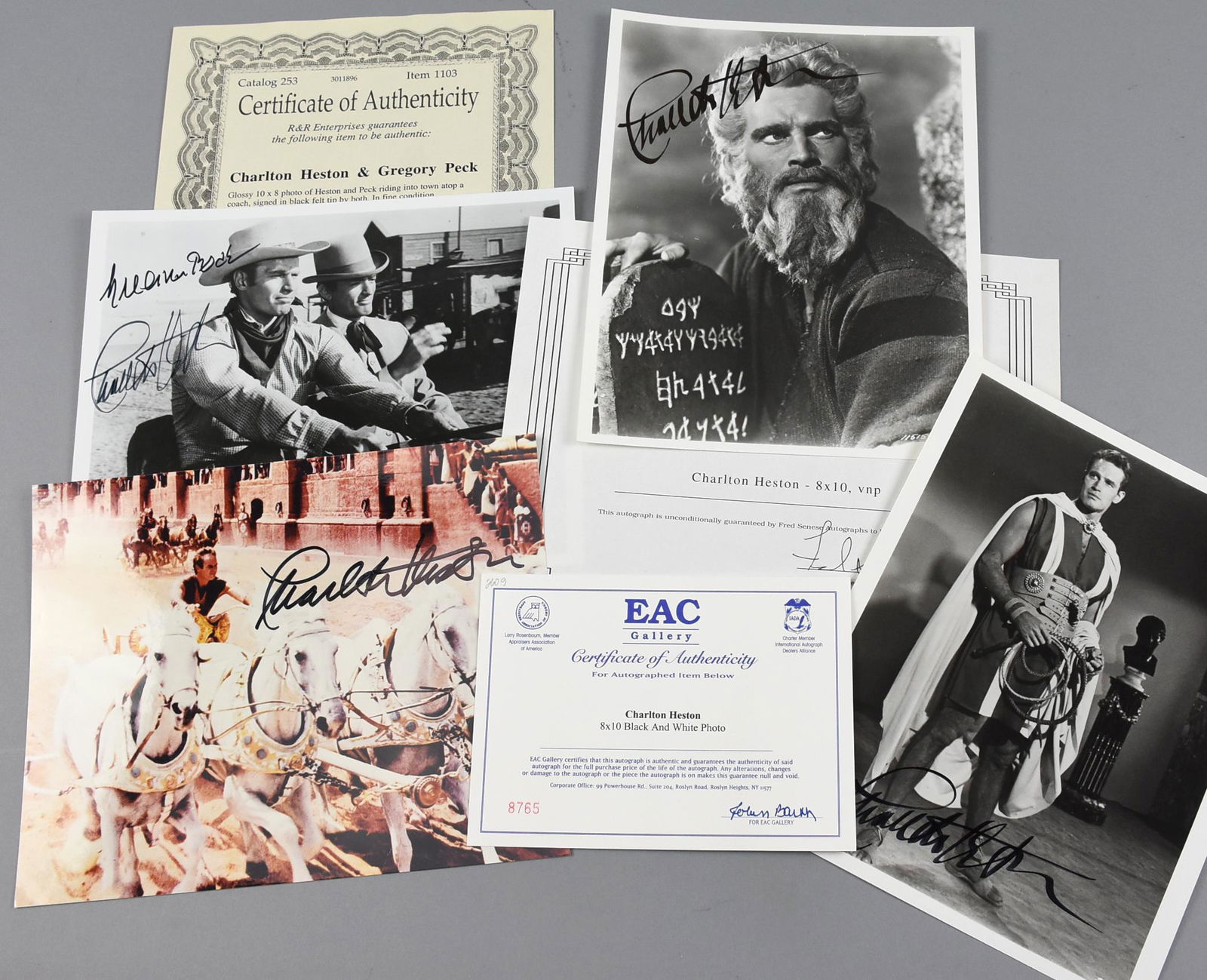 Charleton Heston Signed Photos, COA (1 of 1)