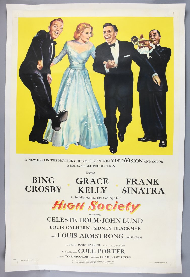 1956 Linen Back Original High Society Movie Poster, One (1 of 5)