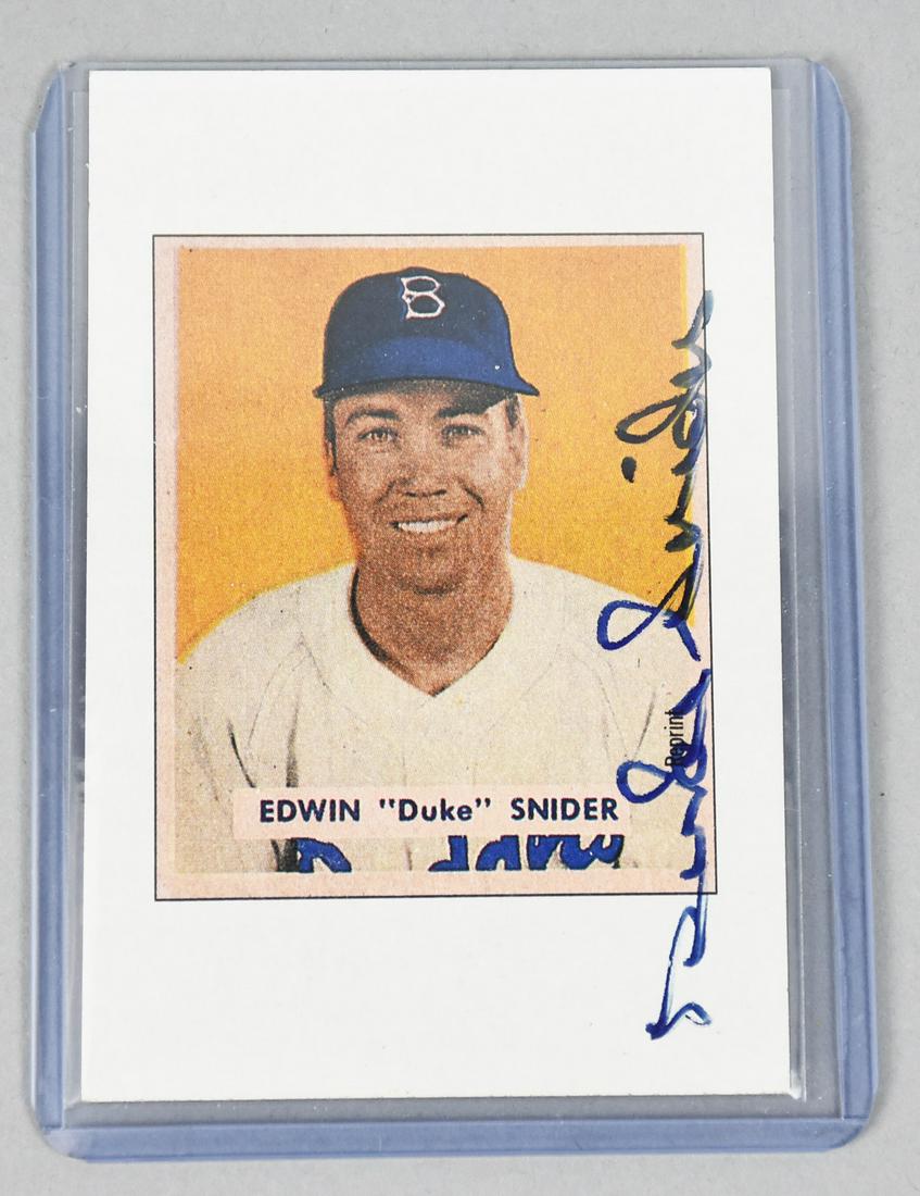 1989 Bowman Gum Duke Snider Signed Card (1 of 2)