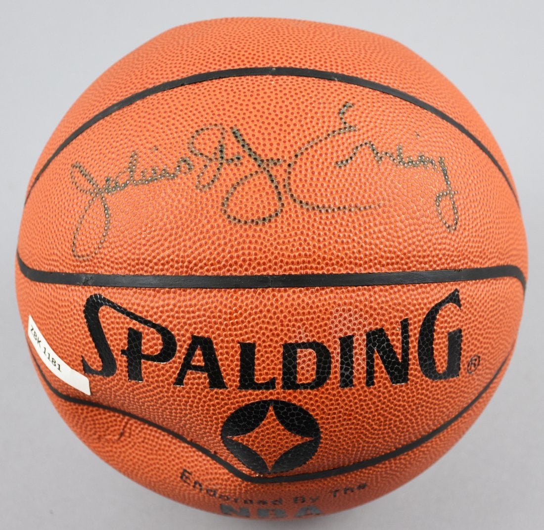 The Los Angeles Lakers, Signed Erving: Dr. J spent his career in the ABA and NBA, when the two merged, Erving was the best known player in the ABA. He retired at the age of 37 and is one of only a small handful of players to have his numbe