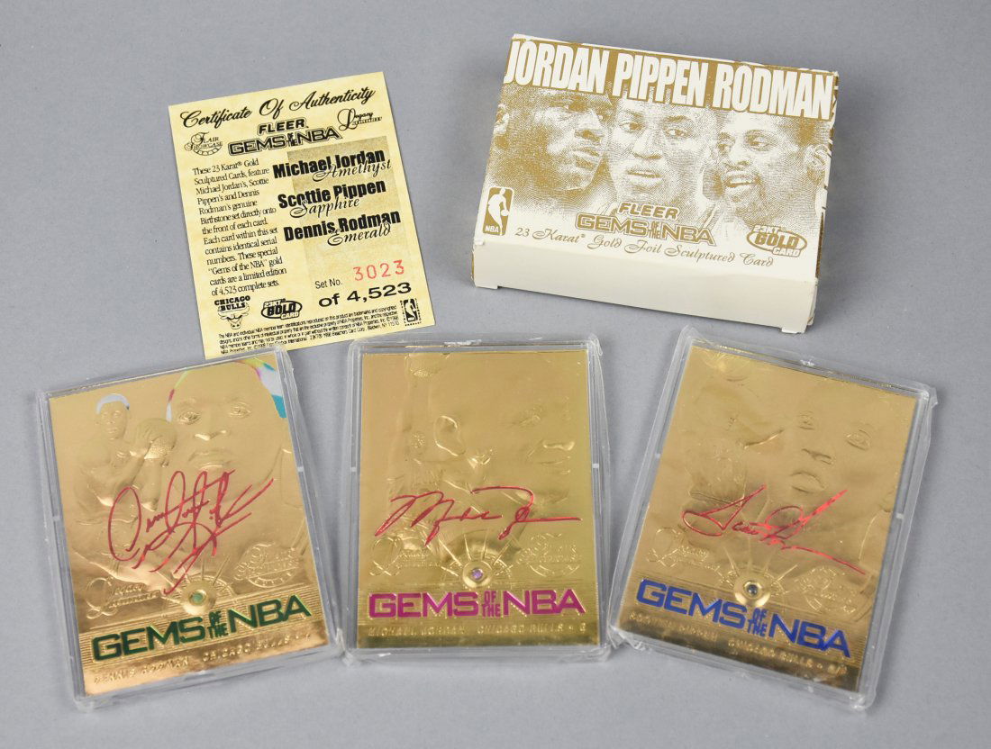 Fleer Gems of NBA 23k Gold Sculpture Card Set Jordan CO (1 of 6)