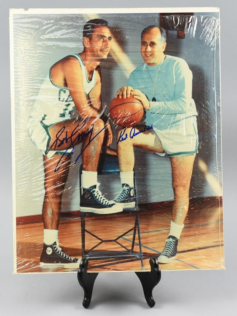 2 Signed Bob Cousy Posters COA + Red Auerbach (1 of 5)