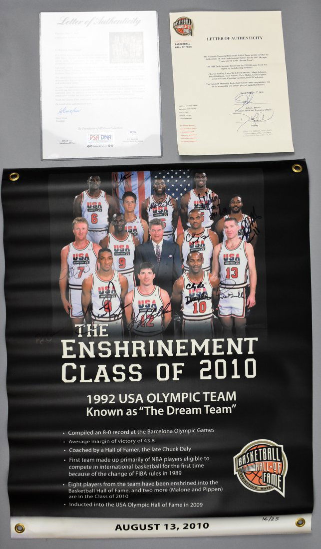 USA Dream Team Enshrinement Class, Signed PSA (1 of 5)