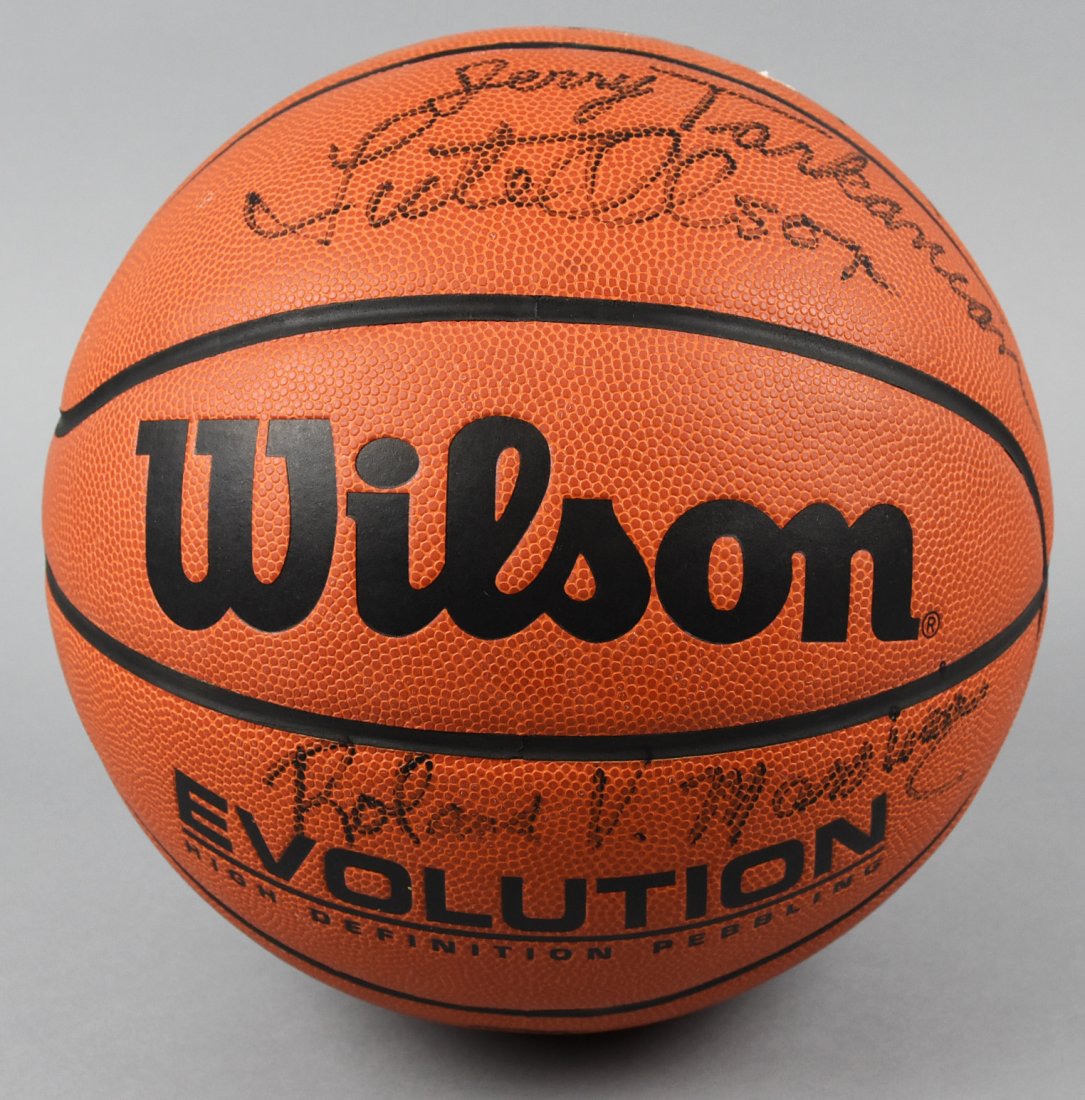 NCAA Coach Signed Basketball Massimino Tarkamian: 2 of the great NCAA coaches! This ball is signed by BOTH two great coaches, Jerry Tarkamian and Roland Massimino. Tarkamian, Tark The Shark, coached for 31 years. 1955–1957 San Joaquin Memorial HS,