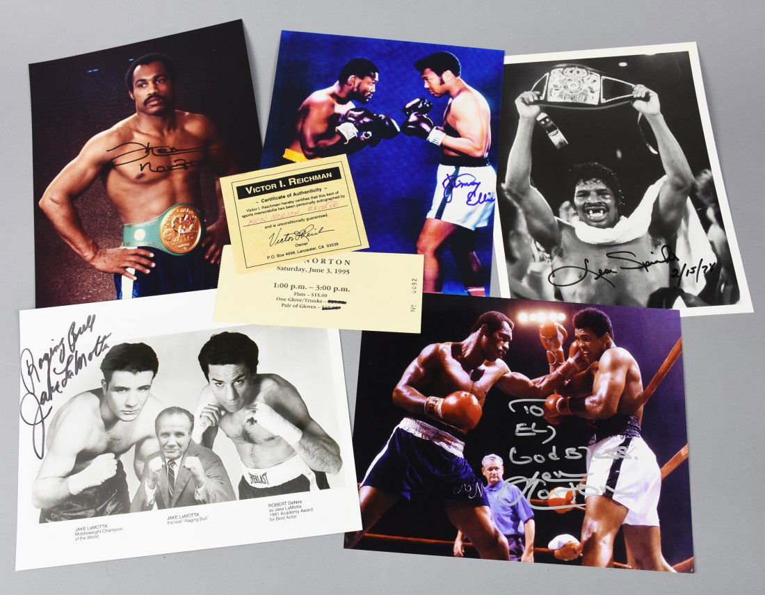 Signed Boxing Photos, LaMotta, Spinks, COAs (1 of 3)