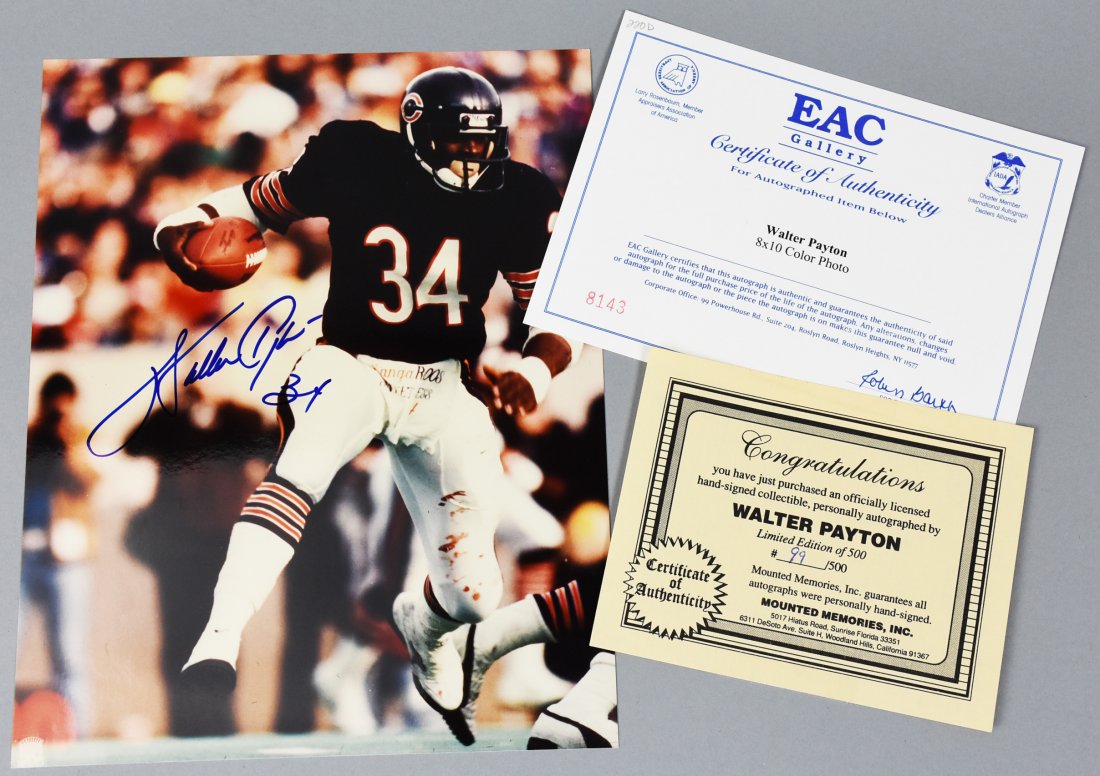 Walter Payton Signed Limited Edition Photo COA (1 of 3)