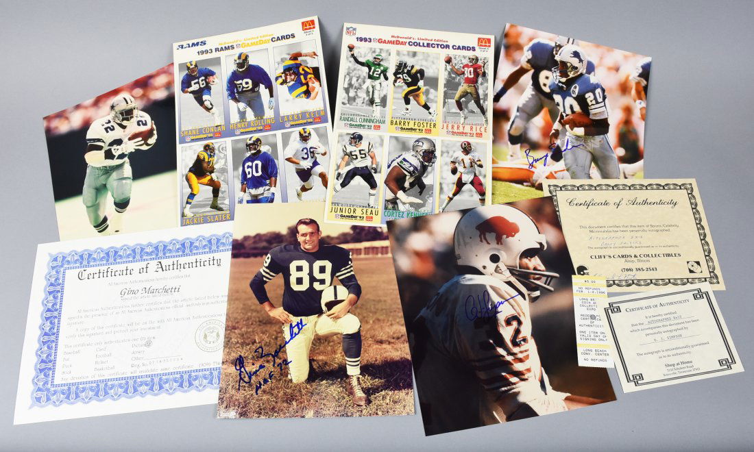 NFL Player Signed Photos COAs Simpson Sanders (1 of 4)