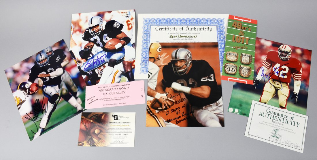 Raiders/49ers Player Signed Photos COAs Lott Allen (1 of 4)