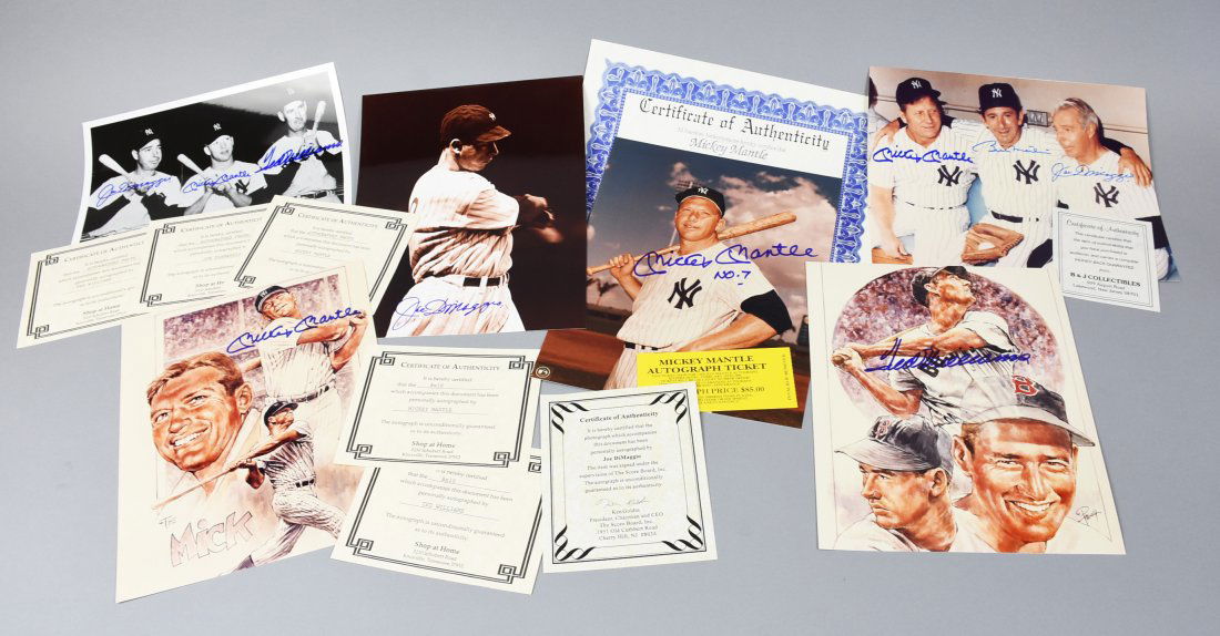 MLB Greats,Williams, Mantle, DiMaggio, Signed COA (1 of 5)