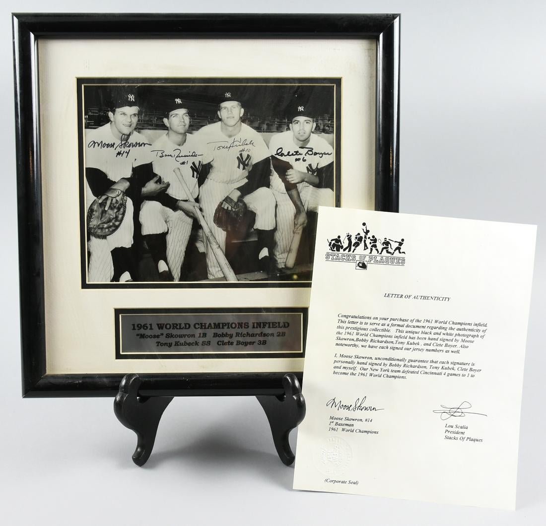 1961 Yankees World Champion  B&W COA Kubeck Boyer (1 of 6)
