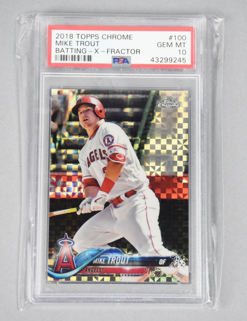 2018 Topps Chrome Mike Trout Card, PSA 10 Gem Angels (1 of 2)