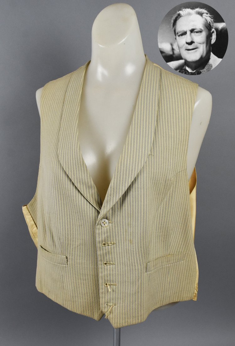 Lionel Barrymore Costume Vest MGM Tag: With a Metor Goldwym-Mayer Tag. A movies costume vest from Lionel Barrymore. Has a sewn in tag Metro-Goldwym-Mayer With name. L. Barrymore, then what appears to be nol. 7605. Great piece of hollywood 
