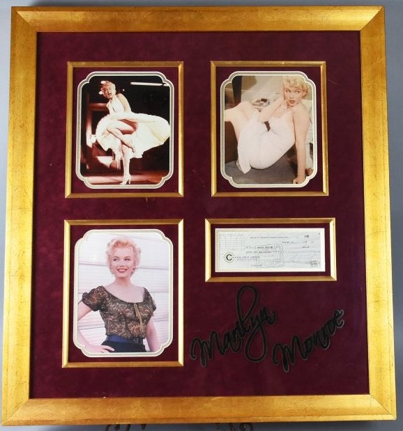 Marilyn Monroe Signed Check, Photo Shadowbox (1 of 12)