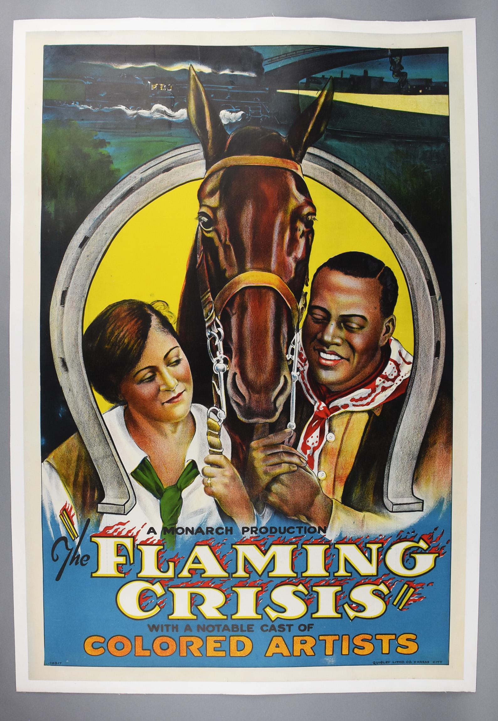 Flaming Crisis Rare 1924 Movie Poster Linen (1 of 7)