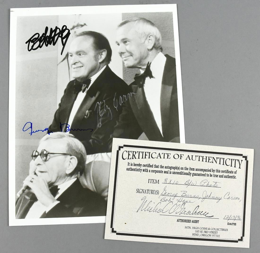 Burns, Hope & Carson Signed Photo, COA (1 of 2)