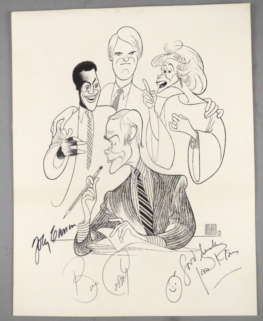 Al Hirschfeld Print, Signed By Carson, Cosby & Rivers (1 of 3)