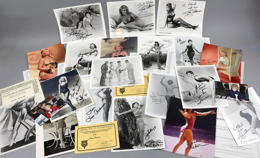 Signed Bathing Beauties Hollywood Star Photos, COAs (1 of 9)