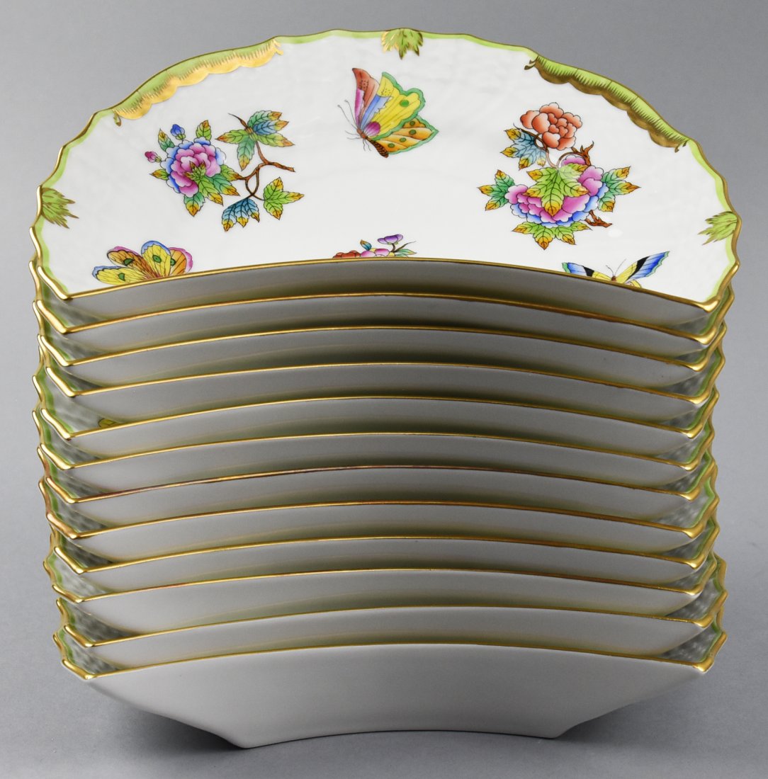 (12) Herend Queen Victoria, Crescent Salad Plates (1 of 10)