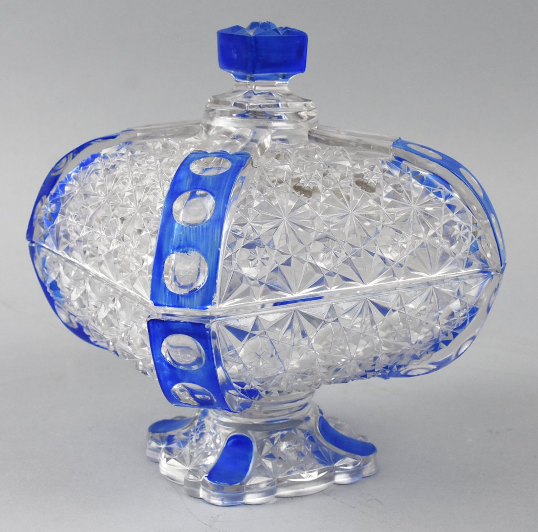 1891 Adams Daisy & Button Thumbprint Lidded Compote, (1 of 8)
