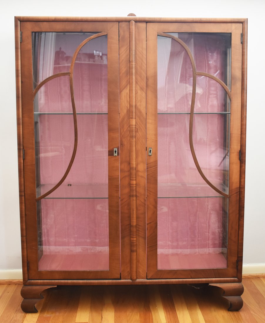 Art Deco Square Front Curio Cabinet (1 of 10)