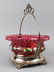 c1890 Crown Guild Bride Basket, Dot Optic Cranberry - 5