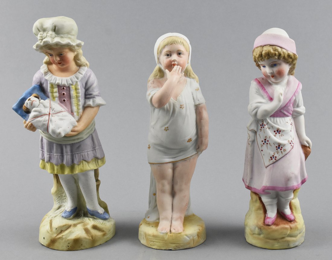 (3) Victorian Bisque Girl Figurines (1 of 3)