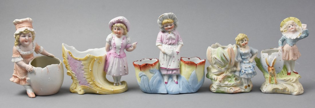 Antique Bisque Match Holders, German (1 of 3)