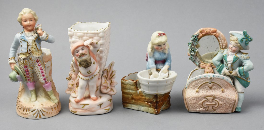 Antique German Match Holders, Bisque/Porcelain (1 of 3)