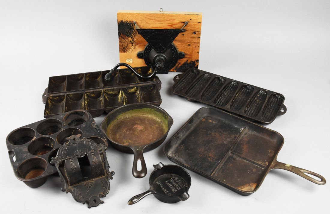 Antique Cast Iron Skillets, Bread Pans, More (1 of 11)
