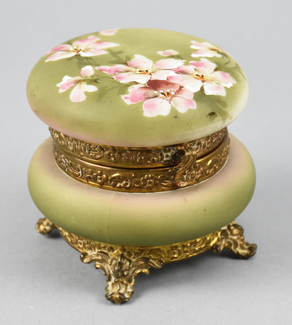 Antique C.F. Monroe Nakara Painted Trinket Box (1 of 10)