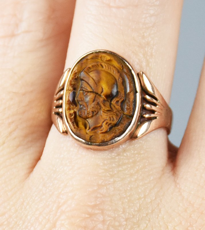 Antique Victorian 10K Gold/Tiger Eye Ring (1 of 5)