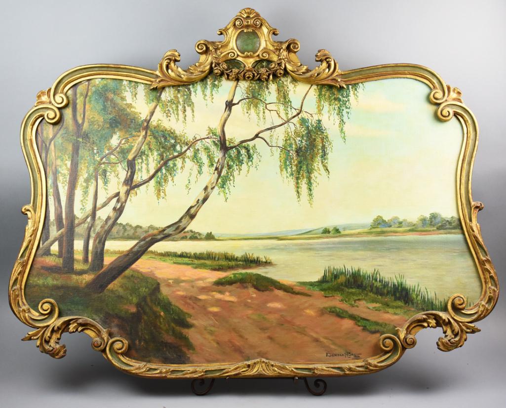 1934 Dexter L Brown Oil on Board, Gold Gilt Wood Frame (1 of 9)
