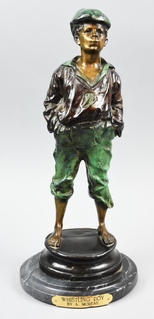 After Moreau Bronze "Whistling Boy" Sculpture (1 of 9)