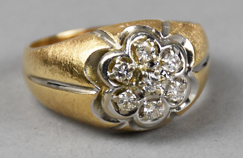 Vintage 14K Mens Diamond Cluster Ring (1 of 5)
