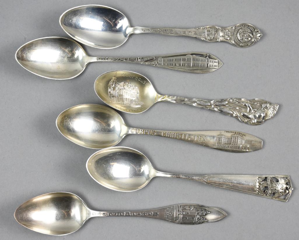 (6) Antique Sterling Souvenir Spoons, Robbins, SSMC (1 of 5)