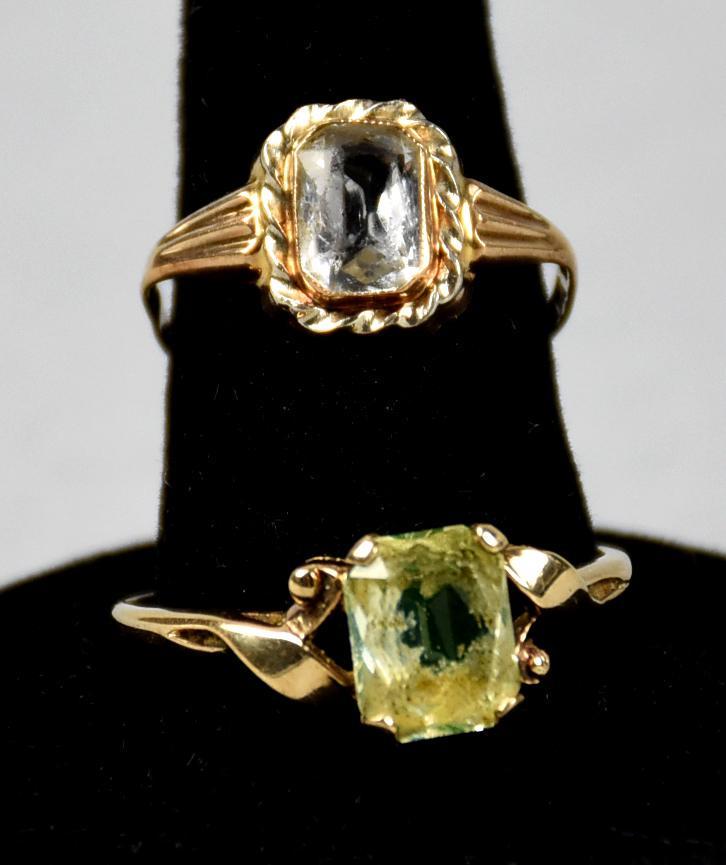 Vintage 10K Gold Quartz Rings (1 of 5)