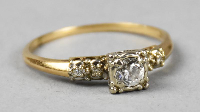 1/2ct 14K Yellow & White Gold Diamond Ring VIntage (1 of 6)