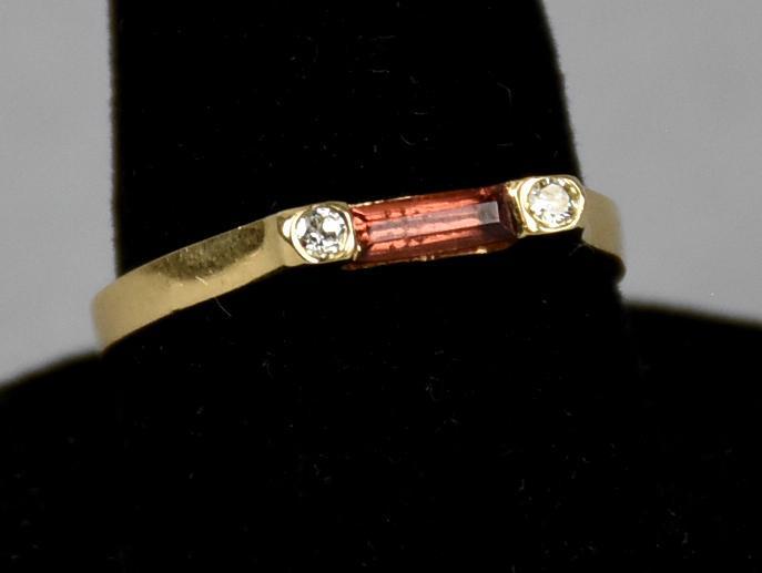 Vintage 14K, Diamond & Pink Tourmaline Ring (1 of 5)