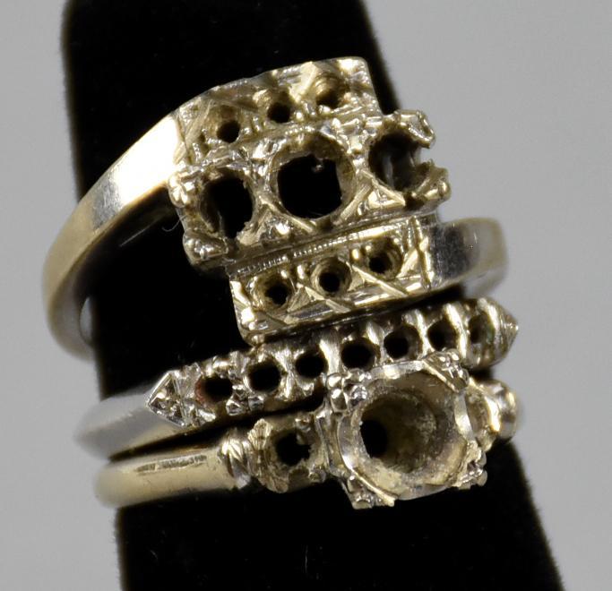 (2) 14K White Gold 1 Platinum. Scrap Rings (1 of 4)