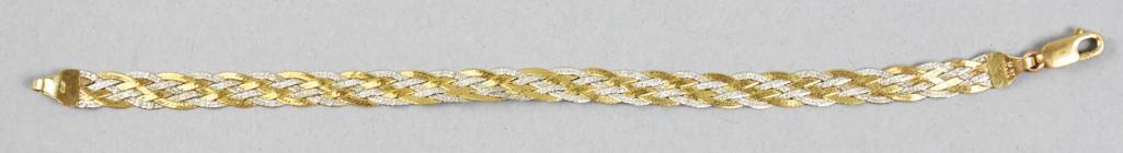 14K White/Yellow Gold Woven Bracelet, Silmar (1 of 6)