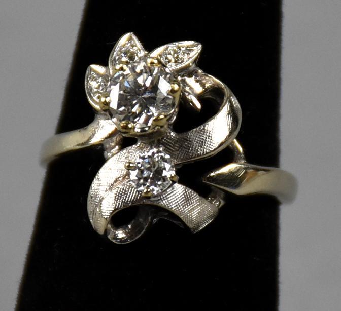 14K White Gold & Diamond Ribbon Ring (1 of 4)