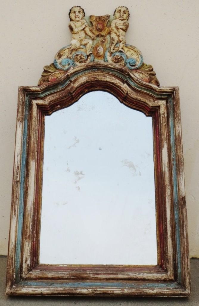 Spanish Colonial Putti Wall Mirror/ Frame Hand Carved (1 of 4)